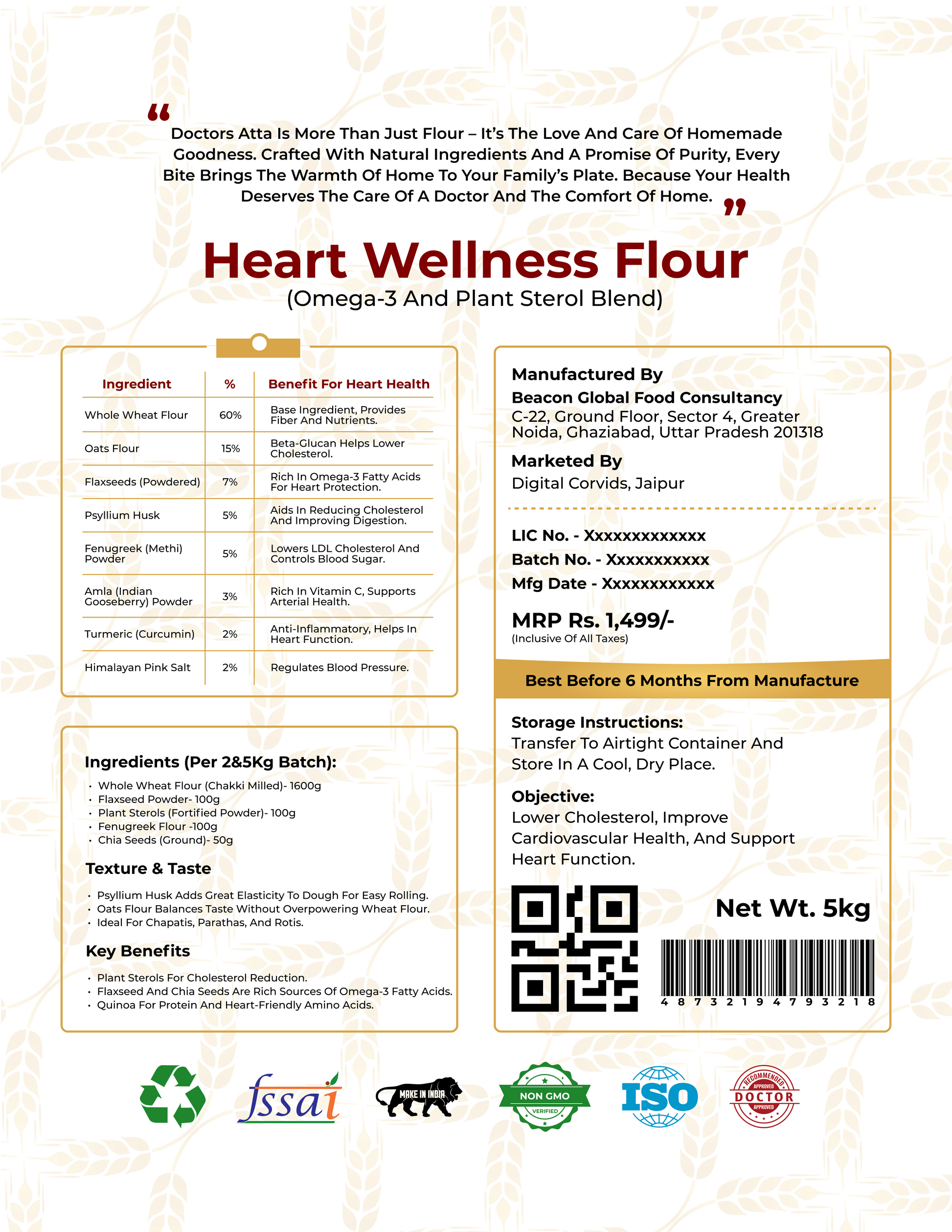 Heart Wellness Aata 5 Kg