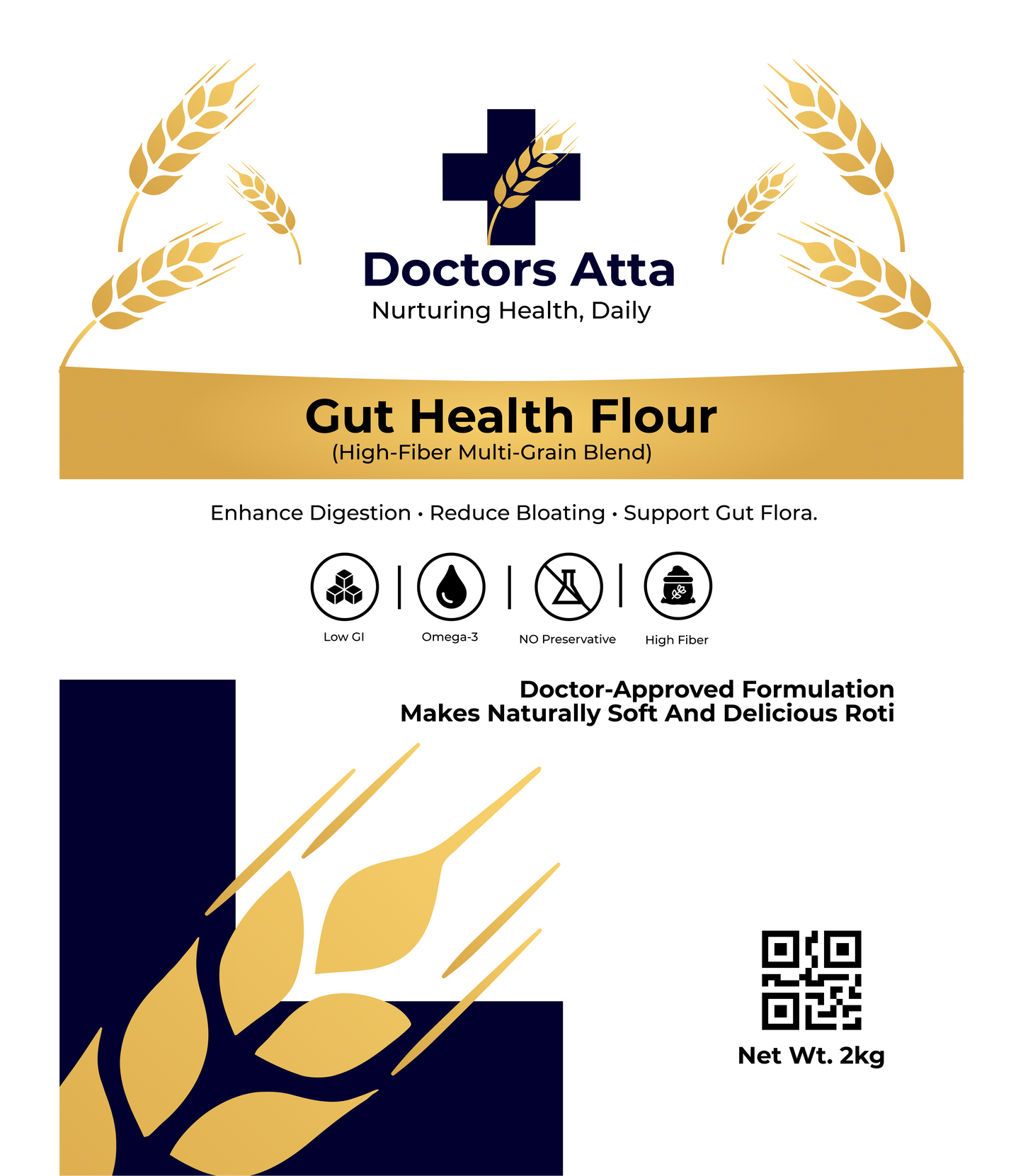 Gut Health Aata | High-Fiber Multi-Grain & Probiotic Blend