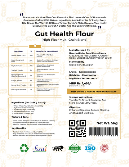 Gut Health Aata | High-Fiber Multi-Grain & Probiotic Blend